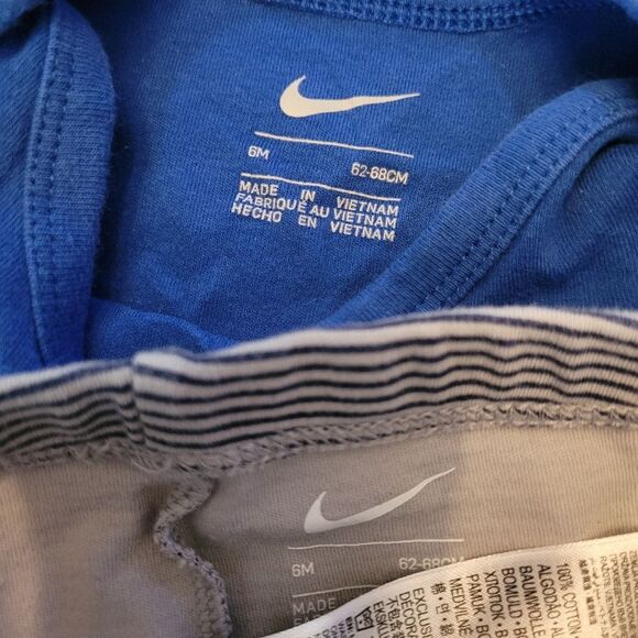 Nike Size 6 Months Blue & White Long Sleeve Top Pants Hat Socks 6 Piece Bundle - Picture 3 of 4